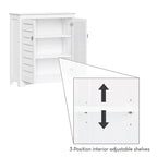Meuble de rangement et d'organisation Brookfield à deux portes avec étagères réglables pour salle de bain et buanderie - Blanc