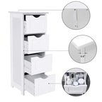 Meuble de rangement de salle de bain sur pied en bois blanc de 11,8 po.