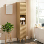Meuble de rangement haut et étroit pour salle de bain