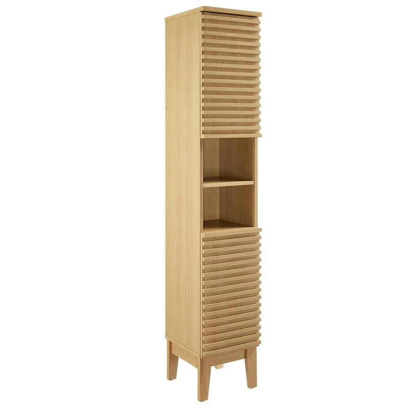 Meuble de rangement haut et étroit pour salle de bain