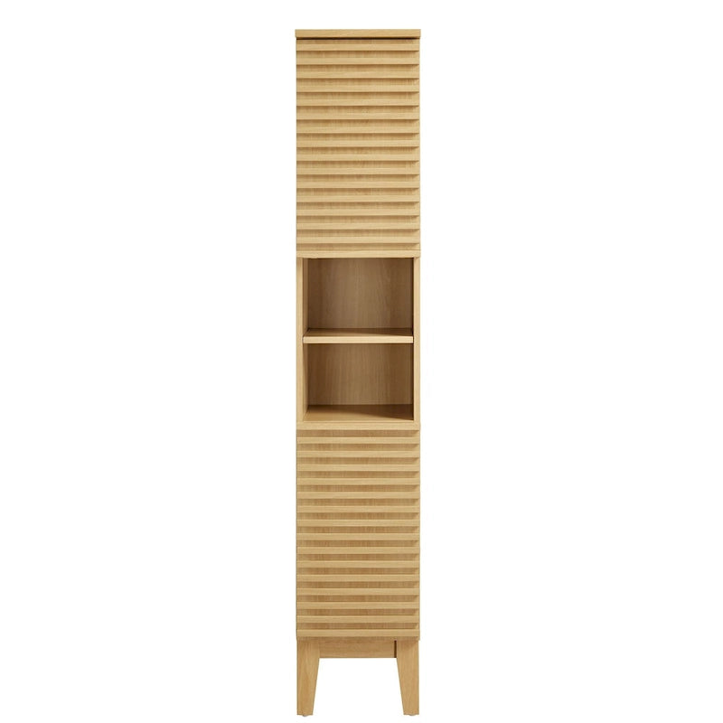 Meuble de rangement haut et étroit pour salle de bain