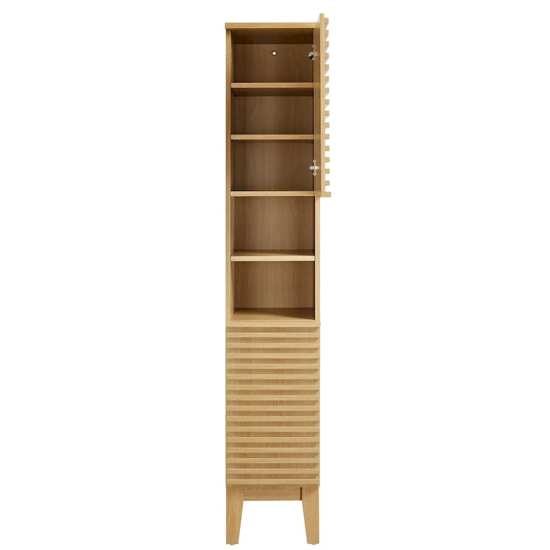 Meuble de rangement haut et étroit pour salle de bain