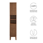Meuble de rangement haut et étroit pour salle de bain