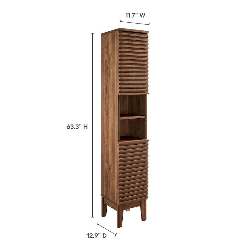 Meuble de rangement haut et étroit pour salle de bain