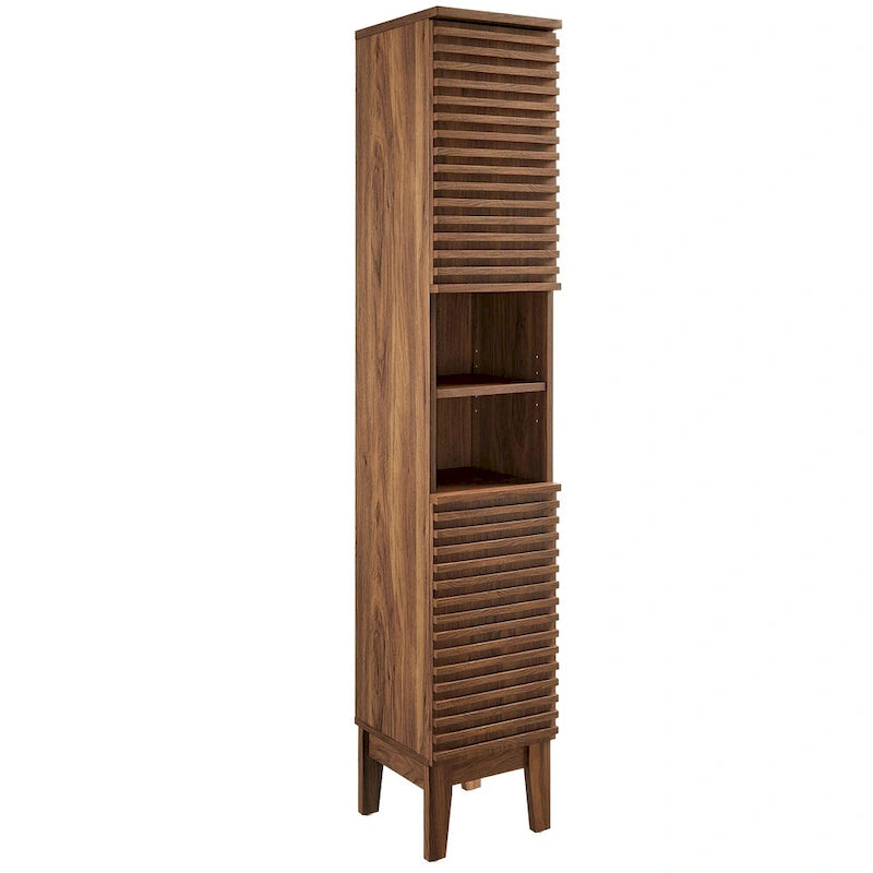 Meuble de rangement haut et étroit pour salle de bain