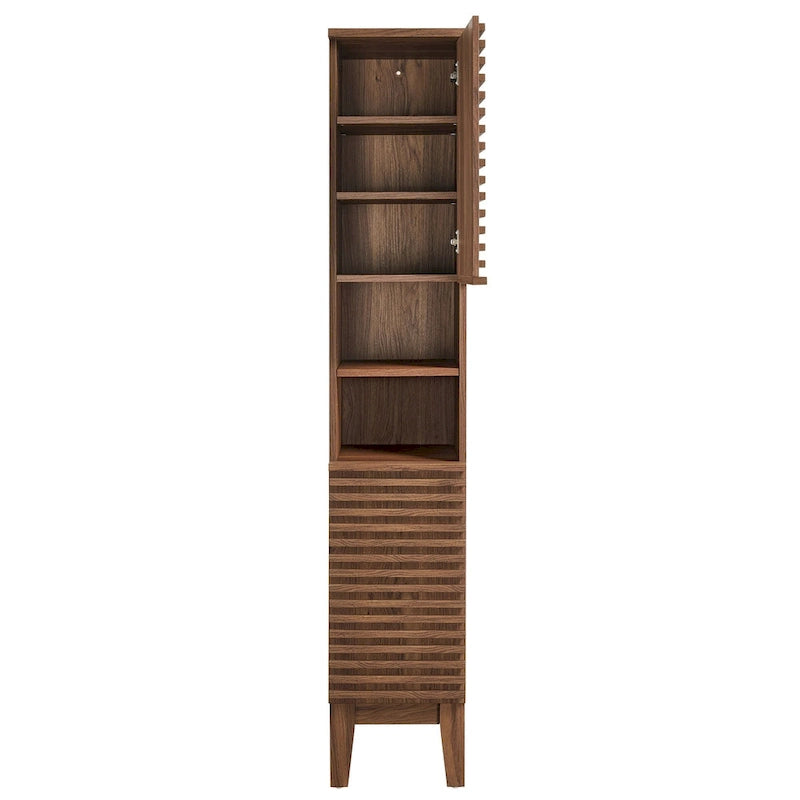 Meuble de rangement haut et étroit pour salle de bain