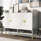 Meuble à chaussures moderne en bois avec portes et étagères réglables
