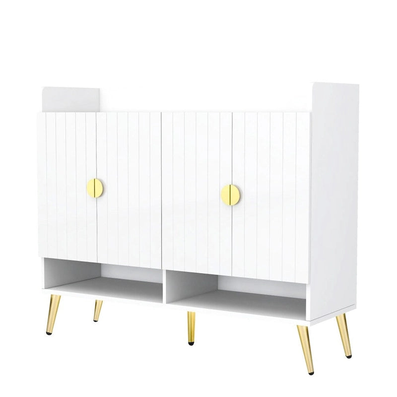 Meuble à chaussures moderne en bois avec portes et étagères réglables