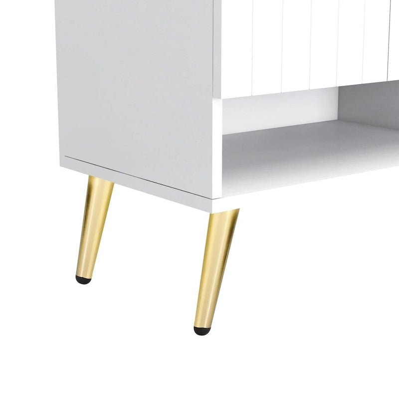 Meuble à chaussures moderne en bois avec portes et étagères réglables
