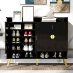 Meuble à chaussures moderne en bois avec portes et étagères réglables