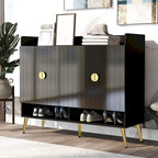 Meuble à chaussures moderne en bois avec portes et étagères réglables