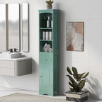 Meuble de rangement de salle de bain autoportant de 170 cm de haut avec portes et étagères réglables - 173 cm de haut
