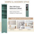 Meuble de rangement de salle de bain autoportant de 170 cm de haut avec portes et étagères réglables - 173 cm de haut
