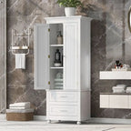 Meuble de rangement haut avec deux tiroirs pour salle de bain