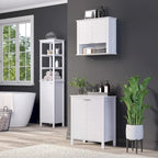 Meuble de rangement haut de salle de bain Madison à porte unique avec étagères intérieures ouvertes et réglables