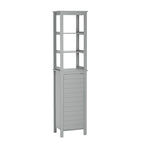 Meuble de rangement haut de salle de bain Madison à porte unique avec étagères intérieures ouvertes et réglables