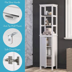 Meuble de rangement haut de salle de bain Madison à porte unique avec étagères intérieures ouvertes et réglables