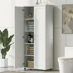 Meuble de rangement à deux portes pour salle de bain, bureau, étagère réglable, panneau MDF