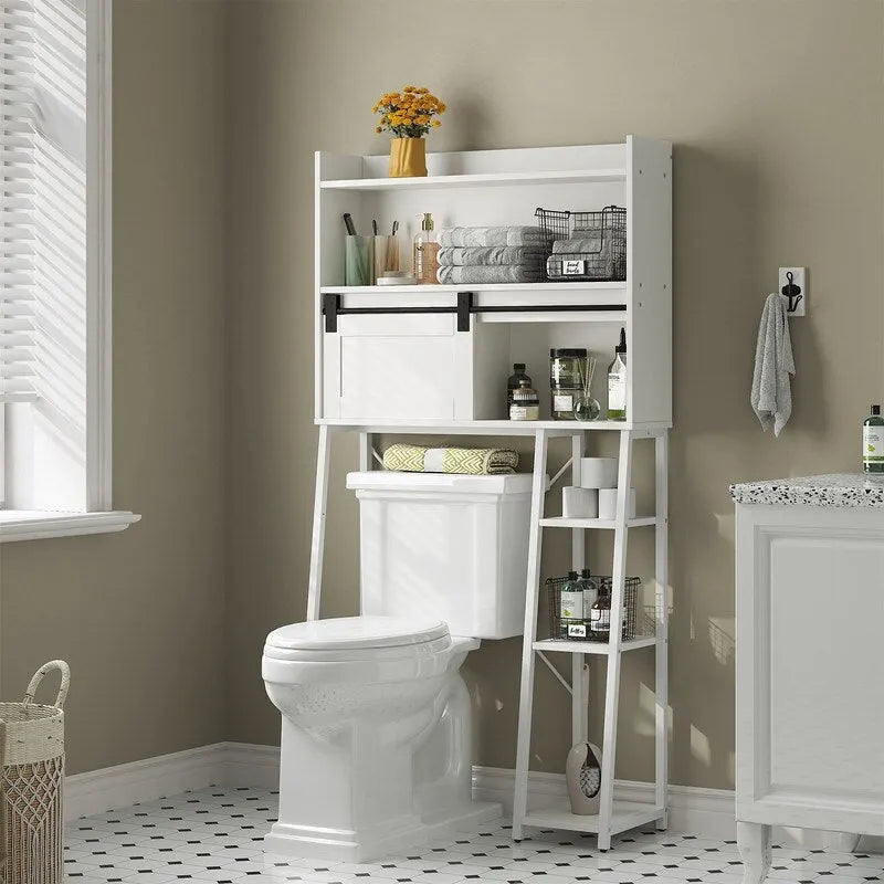 Meuble de rangement pour toilettes avec porte-rouleau de papier toilette – 11,81P x 32,49L x 60,63H