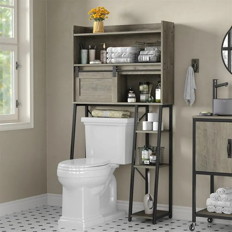 Meuble de rangement pour toilettes avec porte-rouleau de papier toilette – 11,81P x 32,49L x 60,63H