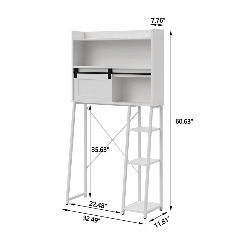 Meuble de rangement pour toilettes avec porte-rouleau de papier toilette – 11,81P x 32,49L x 60,63H