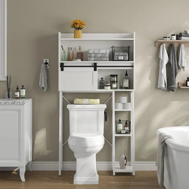 Meuble de rangement pour toilettes avec porte-rouleau de papier toilette – 11,81P x 32,49L x 60,63H