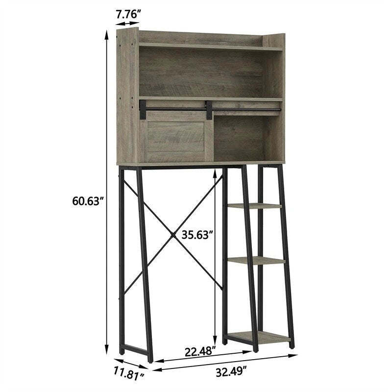 Meuble de rangement pour toilettes avec porte-rouleau de papier toilette – 11,81P x 32,49L x 60,63H