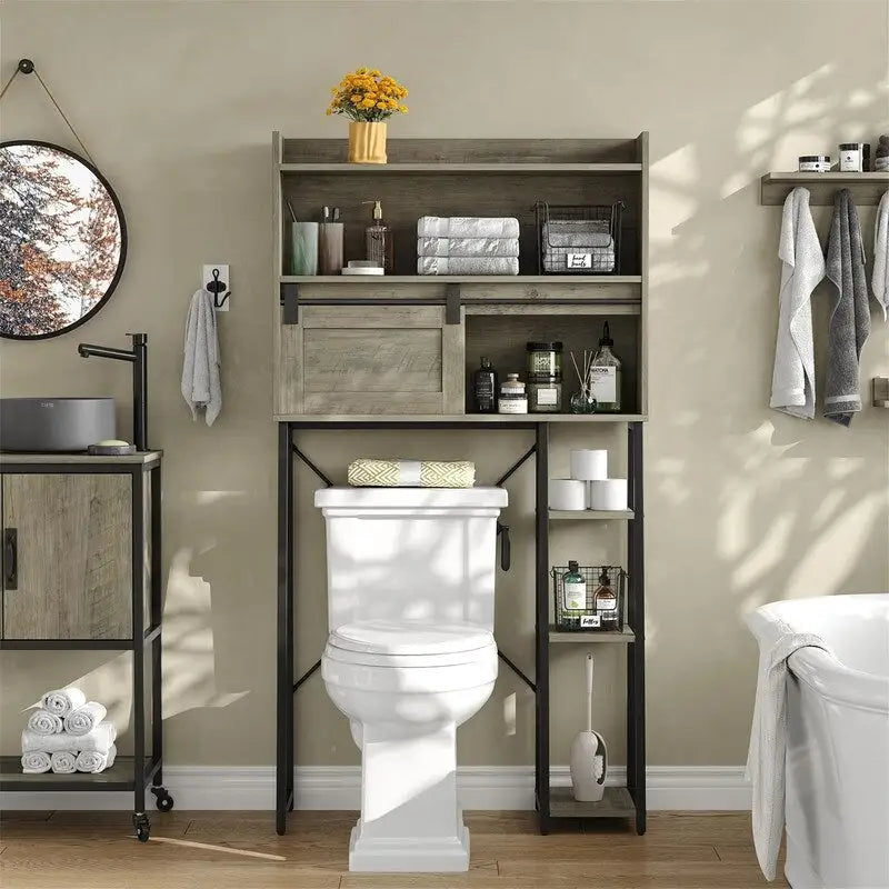 Meuble de rangement pour toilettes avec porte-rouleau de papier toilette – 11,81P x 32,49L x 60,63H