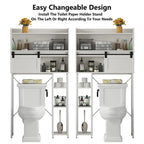 Meuble de rangement pour toilettes avec porte-rouleau de papier toilette – 11,81P x 32,49L x 60,63H