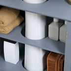 Meuble sous-lavabo de salle de bain avec 2 portes et étagère, Meuble-lavabo pour pied de lavabo, Gris