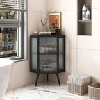 Meuble bas d'angle de 22,25 po avec porte vitrée et étagère réglable