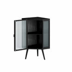 Meuble bas d'angle de 22,25 po avec porte vitrée et étagère réglable