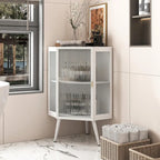 Meuble bas d'angle de 22,25 po avec porte vitrée et étagère réglable