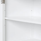61 Armoire de salle de bain haute en bois à 1 porte avec tiroirs et étagères réglables