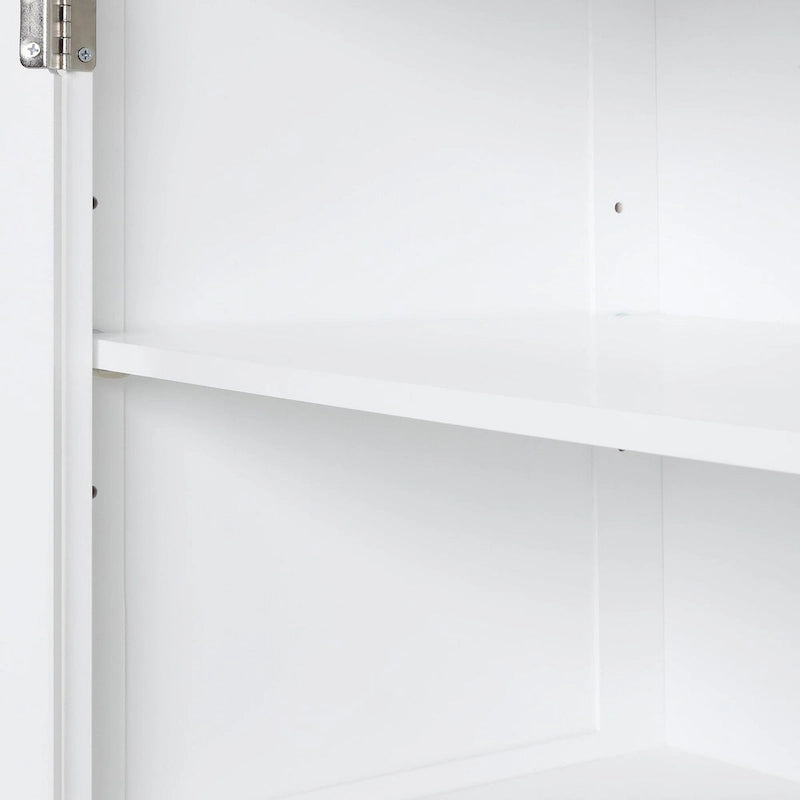 61 Armoire de salle de bain haute en bois à 1 porte avec tiroirs et étagères réglables