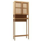 Meuble de salle de bain de 165 cm, neutre, à placer au-dessus des toilettes, avec étagère et deux portes