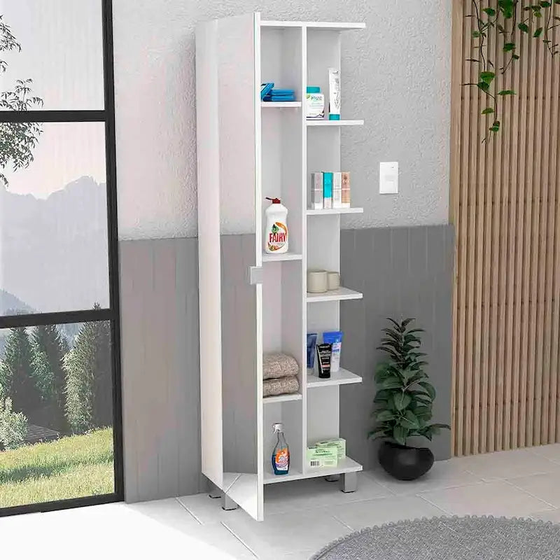 Rénovation armoire à linge miroir, quatre étagères intérieures, finition wengé noir