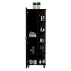Rénovation armoire à linge miroir, quatre étagères intérieures, finition wengé noir