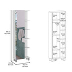 Rénovation armoire à linge miroir, quatre étagères intérieures, finition wengé noir
