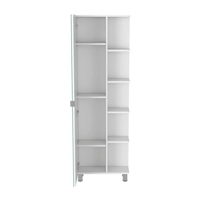 Rénovation armoire à linge miroir, quatre étagères intérieures, finition wengé noir