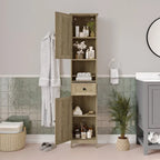 Colonne de rangement de salle de bain autoportante avec étagères