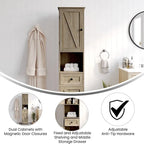 Colonne de rangement de salle de bain autoportante avec étagères