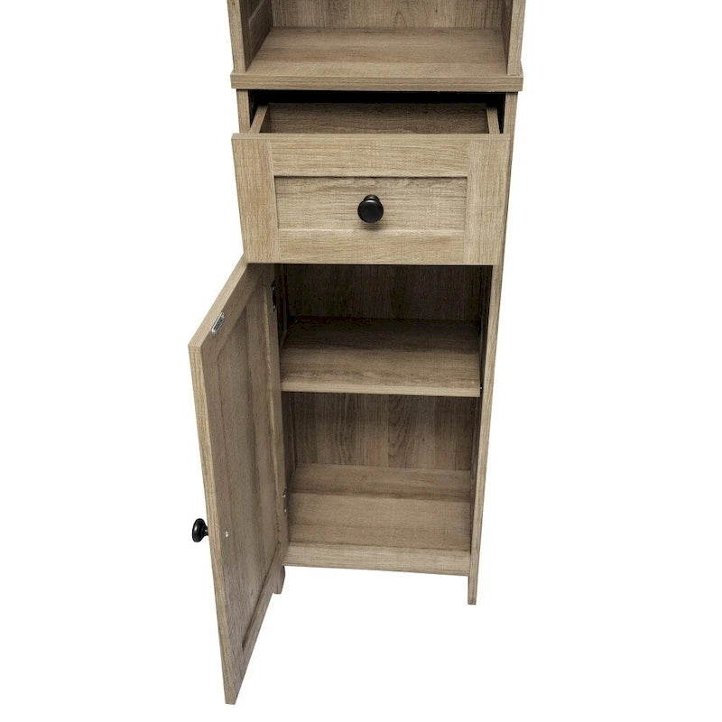 Colonne de rangement de salle de bain autoportante avec étagères