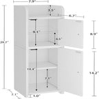Petit meuble de rangement pour salle de bain - Petit meuble avec portes et étagères réglables - 18 P x 20 La x 75,4 H cm
