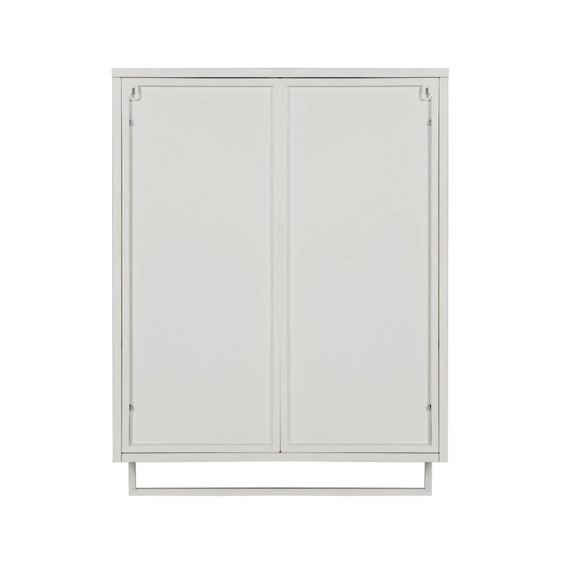 Meuble mural moderne de 60 cm avec porte en verre, deux étagères fermées, une étagère ouverte et un porte-serviettes pour l'entrée